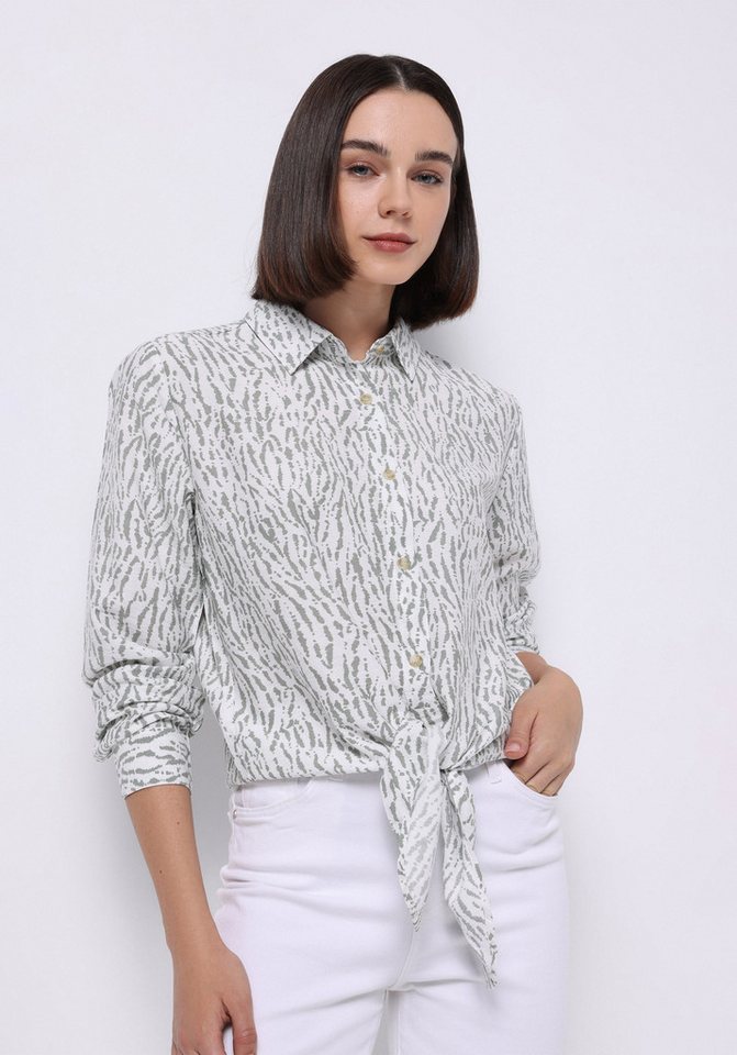 Colins T-Shirt Colins Regular Fit Shirt Neck Printed Damen Grünes Langarmshirt von Colins