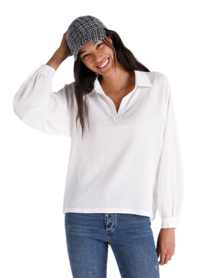 Colins T-Shirt Colins Regular Fit Shirt Neck Unifarbenes Damen Langarm T-Shirt von Colins