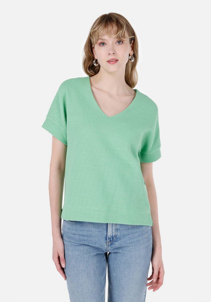 Colins T-Shirt Colins Regular Fit V-Ausschnitt Damen-T-Shirt in Grün mit kurzen Ärmel von Colins