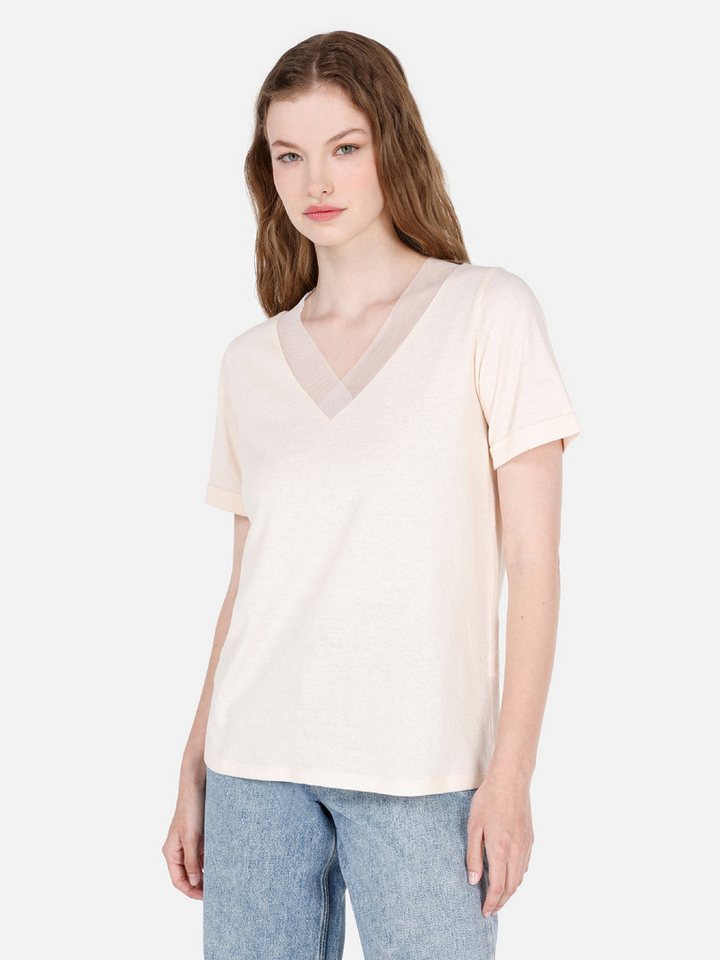 Colins T-Shirt Colins Regular Fit V-Ausschnitt Unifarbenes Kurzarm-T-Shirt für Damen von Colins