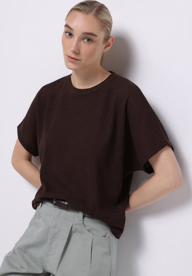 Colins T-Shirt Colins Relax Fit Rundhals-Taschenloses schlichtes Damen-Fledermaus-T-S von Colins