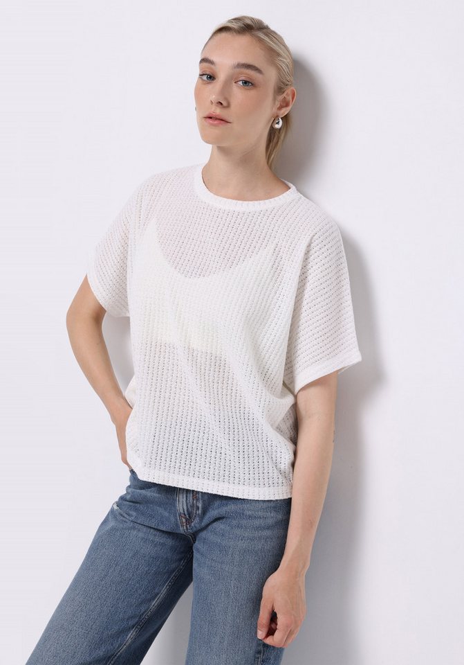 Colins T-Shirt Colins Relax Fit Rundhals-Taschenloses schlichtes Damen-Fledermaus-T-S von Colins