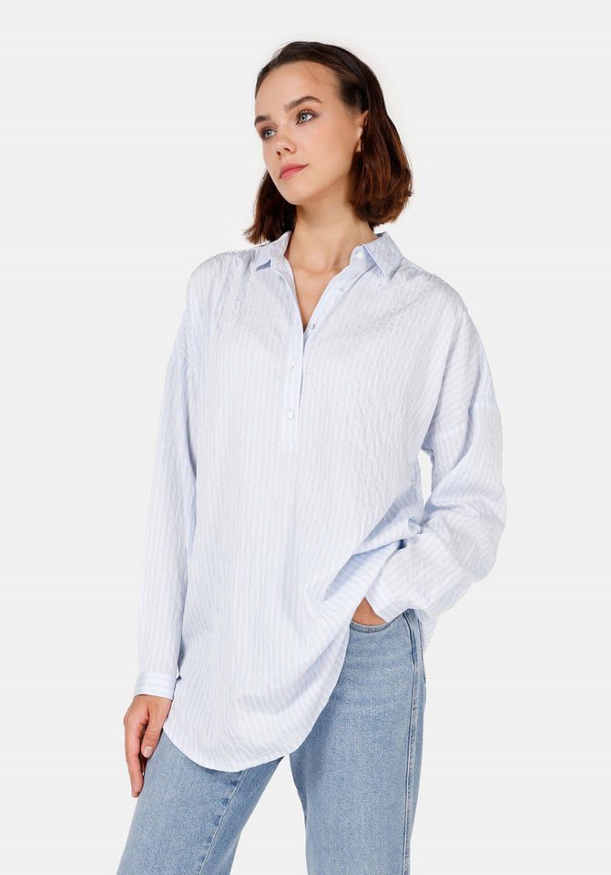 Colins T-Shirt Colins Relax Fit Shirt Neck Damen Blau Langarmshirt von Colins