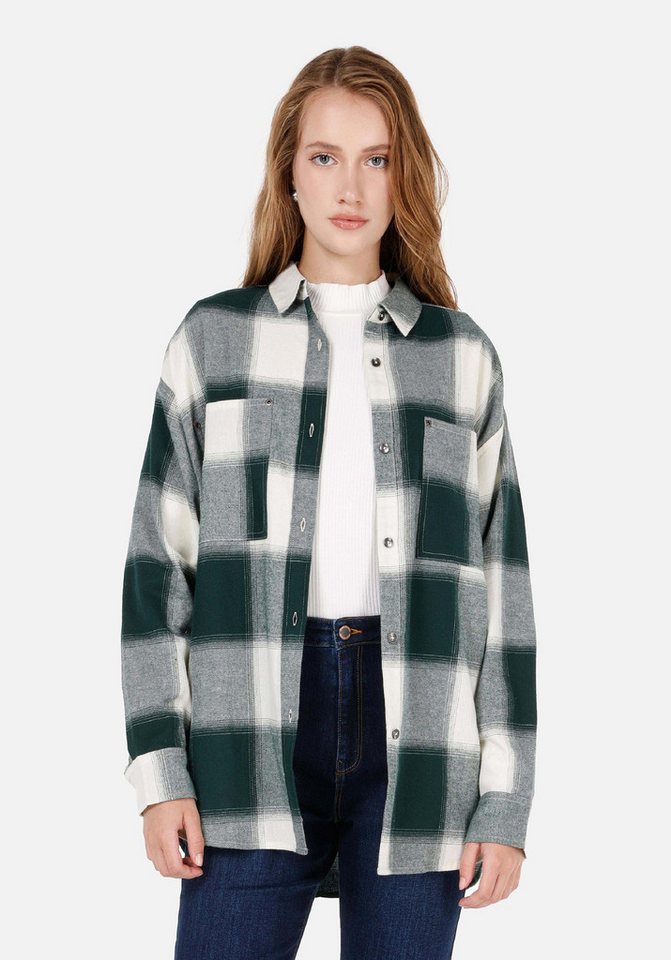 Colins T-Shirt Colins Relax Fit Shirt Neck Damen Grünes Langarmshirt von Colins