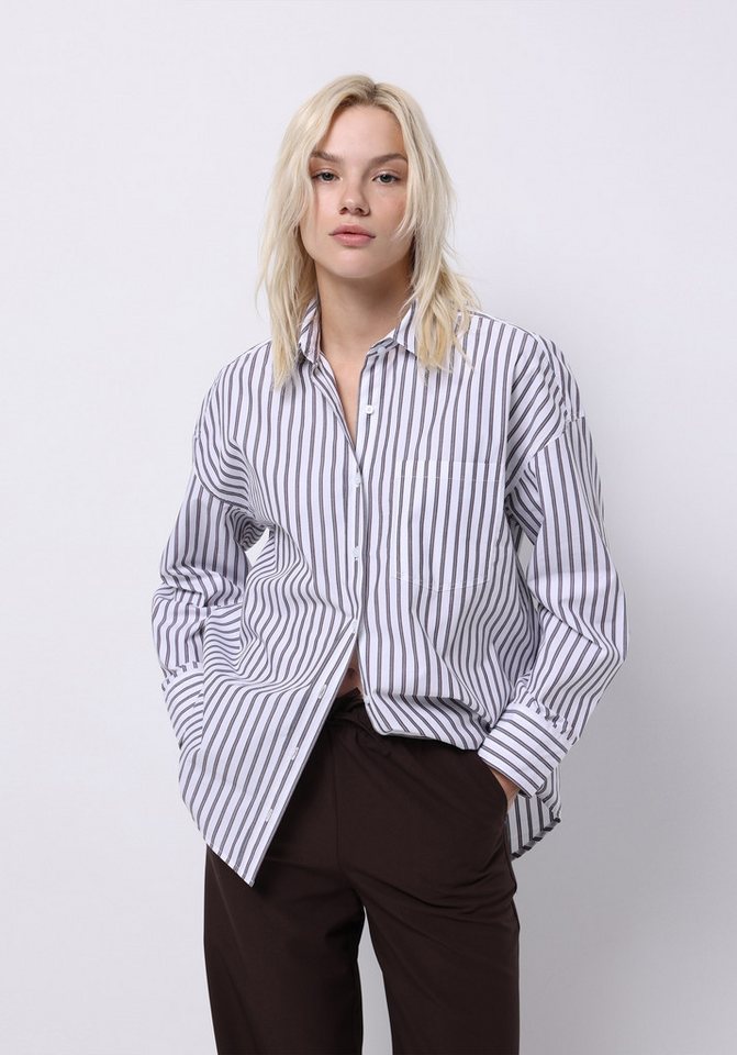 Colins T-Shirt Colins Relax Fit Shirt Neck Striped Damen Langarmshirt von Colins