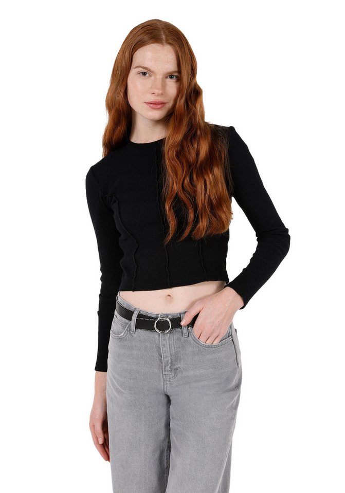 Colins T-Shirt Colins Slim Fit Damen-Langarm-T-Shirt mit Rundhalsausschnitt, Farbe Sc von Colins
