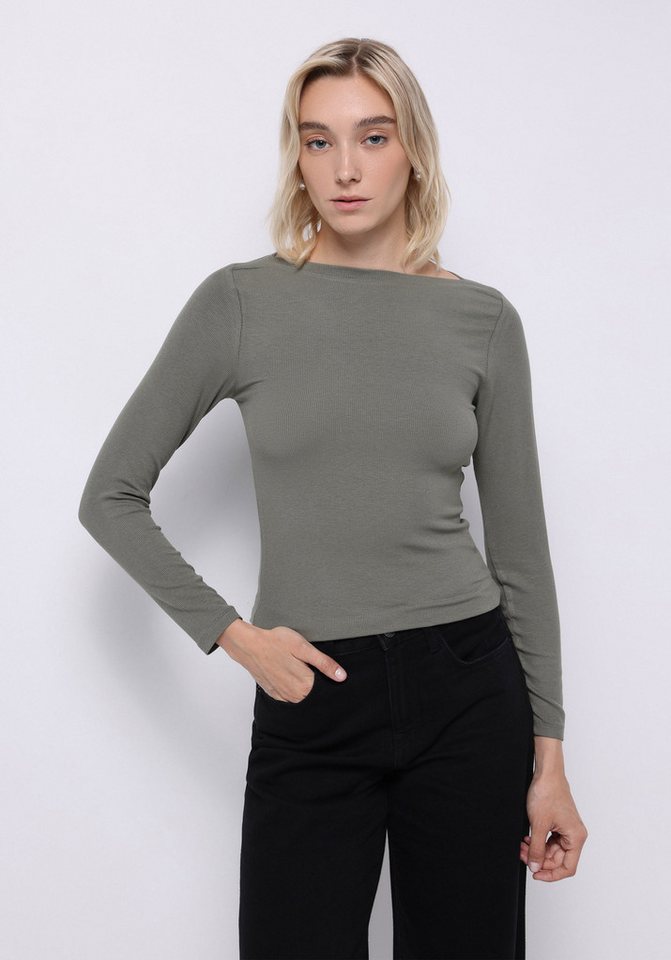 Colins T-Shirt Colins Slim Fit Damen Langarm-T-Shirt mit U-Boot-Ausschnitt von Colins
