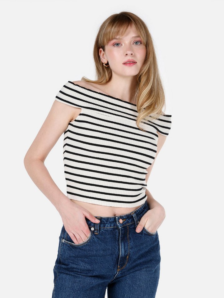 Colins T-Shirt Colins Slim Fit Damen-T-Shirt mit U-Boot-Ausschnitt und kurzen Ärmeln von Colins