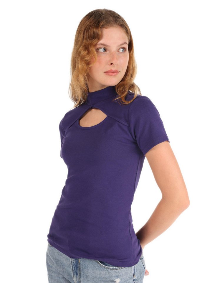 Colins T-Shirt Colins Slim Fit Half Turtleneck Damen Kurzarm-T-Shirt von Colins