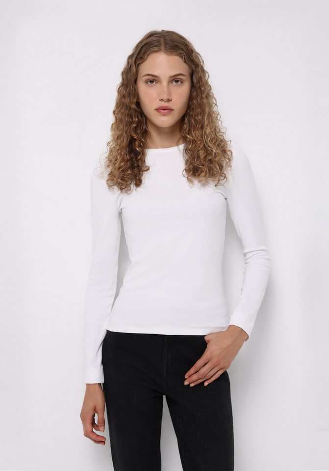 Colins T-Shirt Colins Slim Fit Rundhals Unifarbenes Langarm-T-Shirt für Damen von Colins