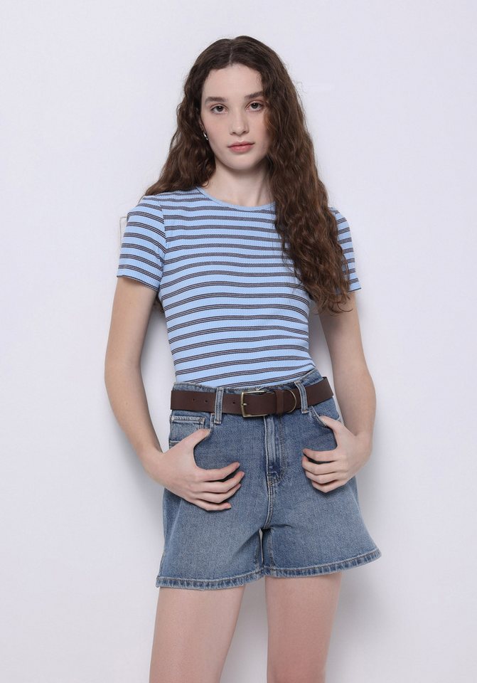 Colins T-Shirt Colins Slim Fit Rundhals gestreiftes Damen-Kurzarm-T-Shirt von Colins