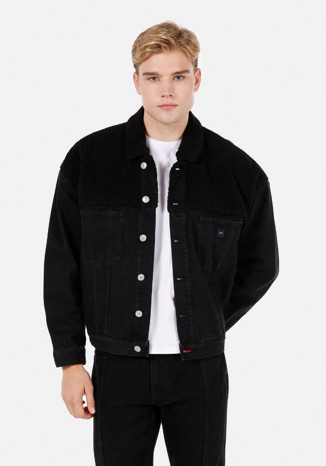 Colins Windbreaker Colins Oversize Fit Geknöpfte Ungefütterte Herren Blaue Jacke von Colins
