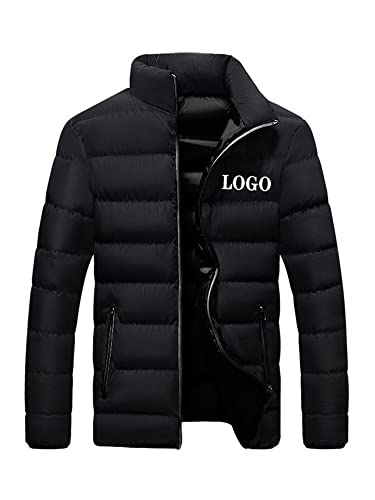 Colisha Männer Mantel Lange Ärmel Daunen -Mäntel Halsband Winter warme Jacke Herren Oberbekleidung Geschäft Pufferjacken Farbblock Schwarz 5XL von Colisha