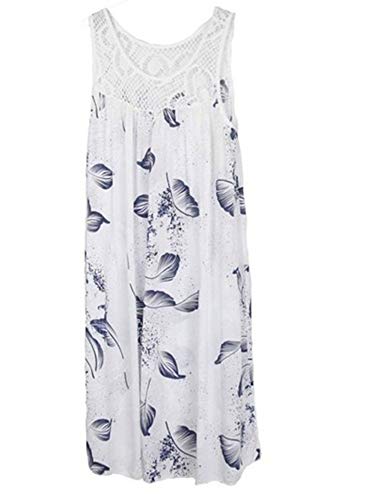 Colisha Sommerkleider f? Frauen Boho Strandkleid Blumen Sonnenkleider Damen Spitze Rundhals Casual Midi Sundress Plus Size Gr. XXXXXL, wei? von Colisha