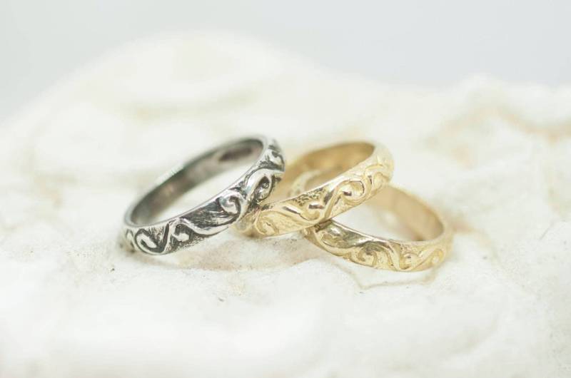 Glaube Ring/Handgravierte Ringe Uralte Form Massives Silber Gold Handgemacht von CollaltiDario