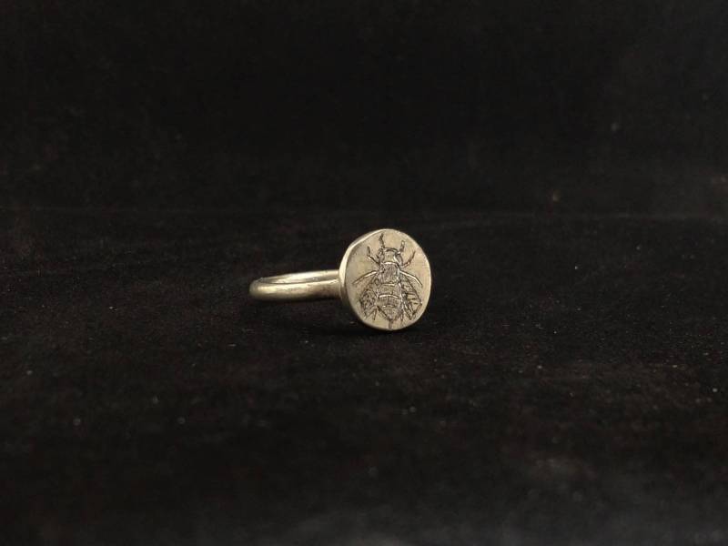 Silberring/ Handgraviert/Original Ring Handgemacht Frauenring Silber 925 Uralte Form Signet Bene von CollaltiDario