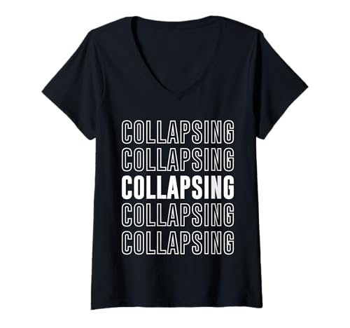Damen Zusammenklappbar T-Shirt mit V-Ausschnitt Damen Zusammenklappbar T-Shirt mit V-Ausschnitt von Collapsing Apparel