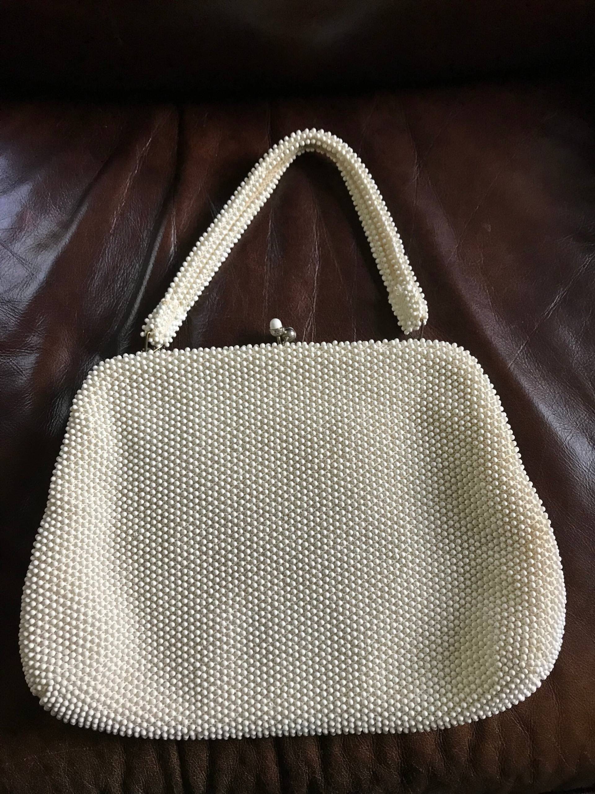 Vintage Handtasche Aus Cord-Perle von CollectablesEmporium