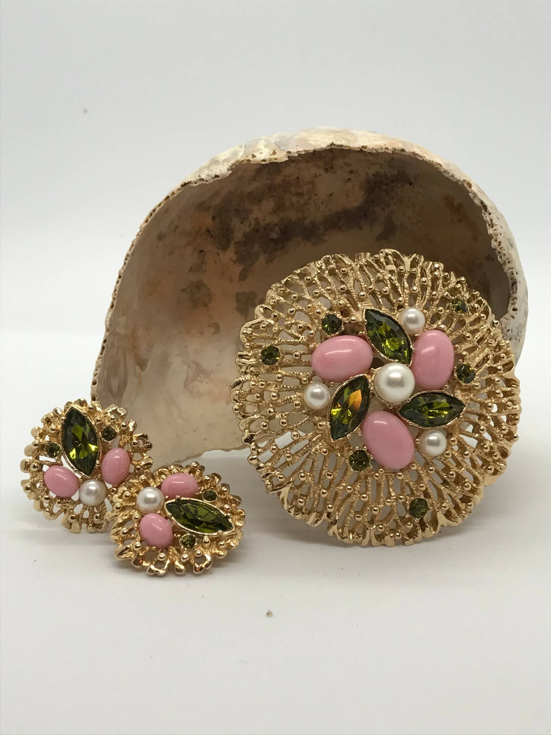 Vintage Sarah Coventry Brosche Und Ohrringe Set von CollectablesEmporium
