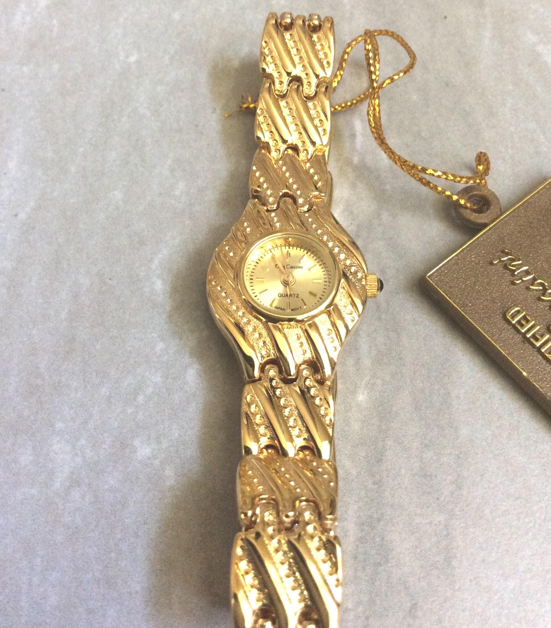 Oleg Cassini Damen Gold Uhr Kleines Rundes Goldenes Zifferblatt Mit Index-stunden-Markern Einzigartige Entworfene Neue U von CollectiblechaosUS