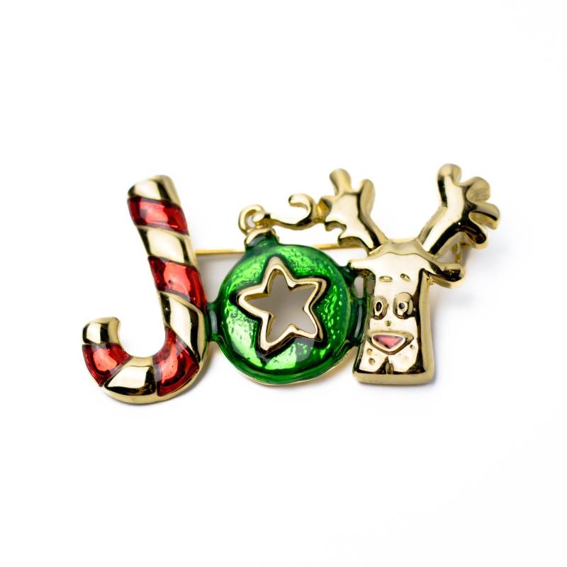 Vintage Christmas Joy Anstecker, Weihnachtssymbole von CollectiblissVintage