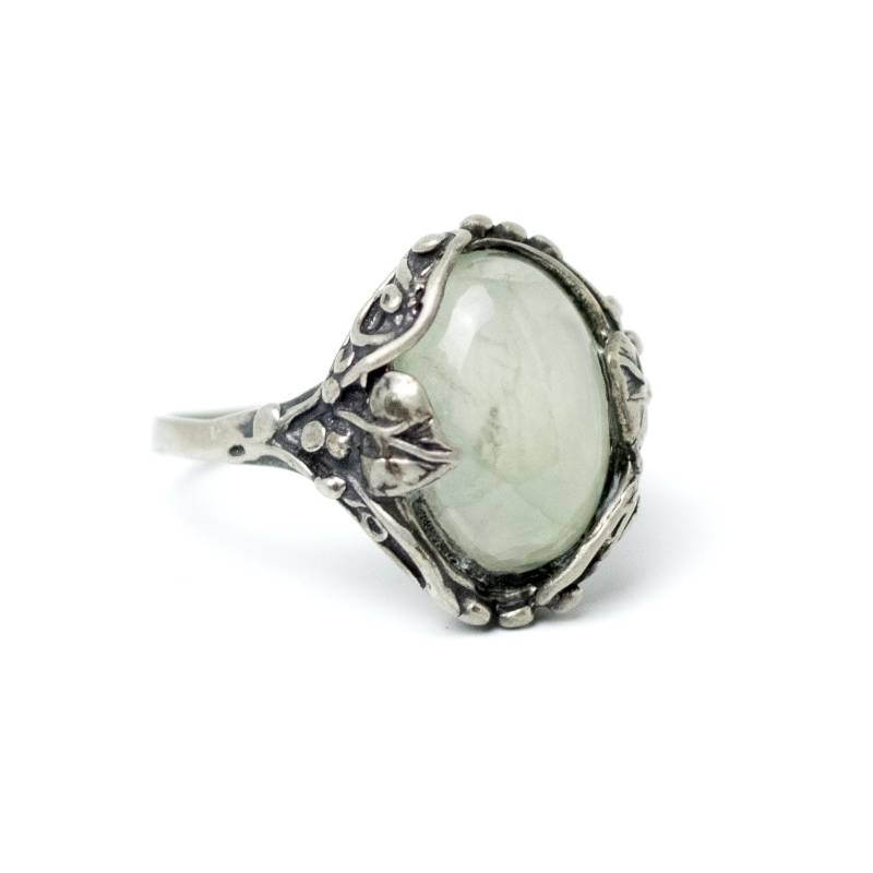 Vintage Jugendstil Silber Ring Mit Milchquarz Cabochon von CollectiblissVintage
