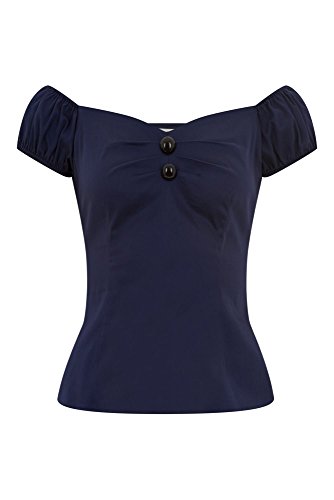 Collectif Dolores Top Plain Navy, Top, 50er Grösse XL von Collectif