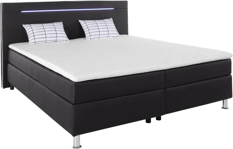 COLLECTION AB Boxspringbett "London, inklusive Topper und Kissen, mit LED-Beleuchtung" Boxspringbett erhältlich in 90cmx200cm, 140cmx200cm & 180cmx200cm von Collection Ab