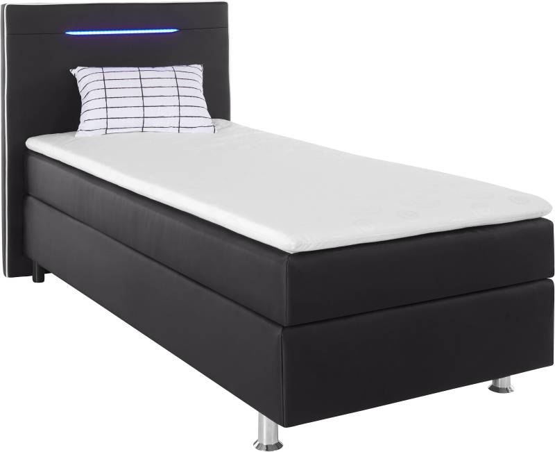 COLLECTION AB Boxspringbett "London, inklusive Topper und Kissen, mit LED-Beleuchtung" Boxspringbett erhältlich in 90cmx200cm, 140cmx200cm & 180cmx200cm von Collection Ab