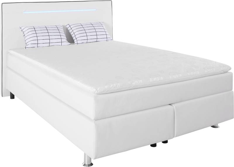 COLLECTION AB Boxspringbett "London, inklusive Topper und Kissen, mit LED-Beleuchtung" Boxspringbett erhältlich in 90cmx200cm, 140cmx200cm & 180cmx200cm von Collection Ab