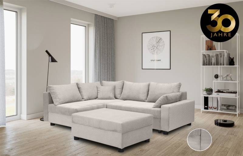COLLECTION AB Ecksofa "Parma L-Form" mit Schlaffunktion und Bettkasten, inklusive Kissen, Bonellfederkern von Collection Ab