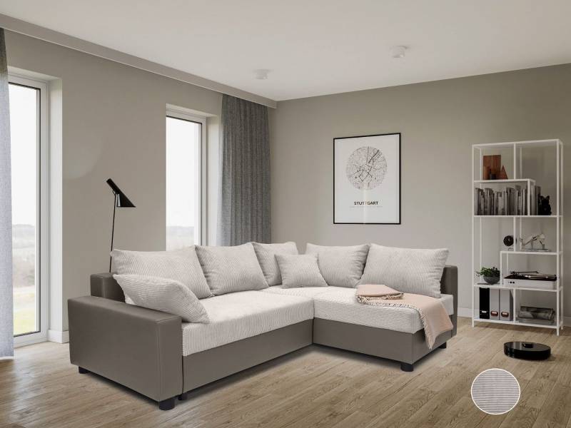 COLLECTION AB Ecksofa "Parma L-Form" mit Schlaffunktion und Bettkasten, inklusive Kissen, Bonellfederkern von Collection Ab