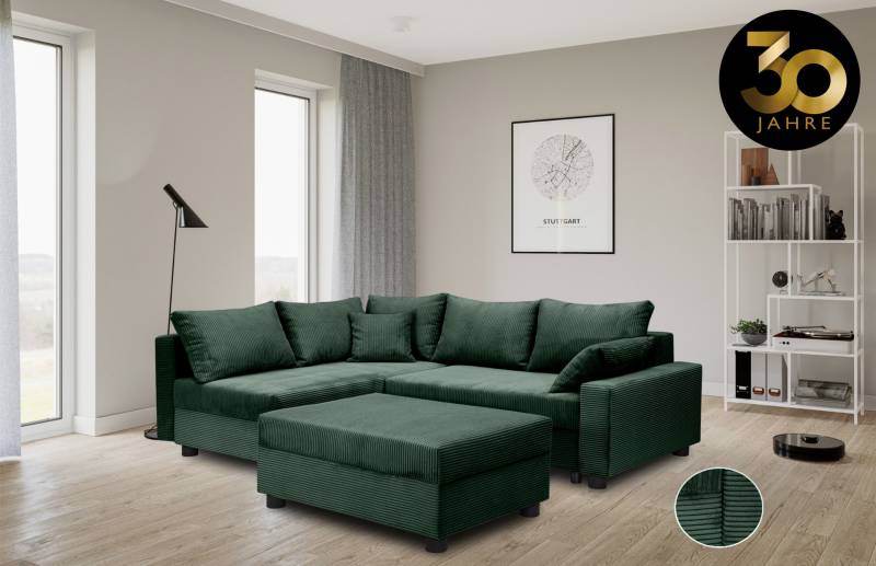 COLLECTION AB Ecksofa "Parma L-Form" mit Schlaffunktion und Bettkasten, inklusive Kissen, Bonellfederkern von Collection Ab