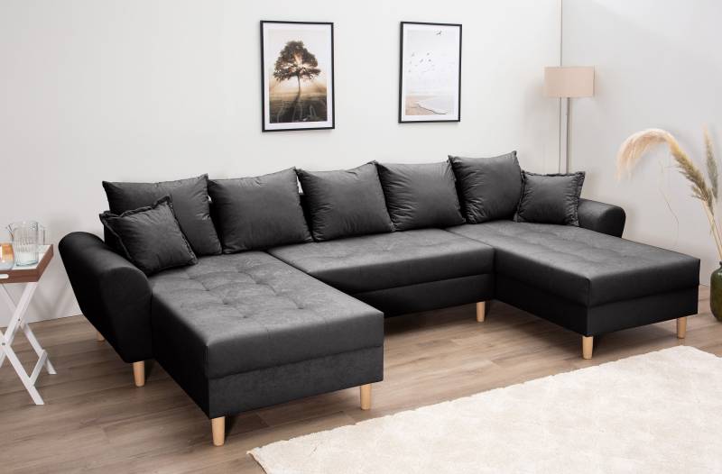 COLLECTION AB Wohnlandschaft "Raisa U-Form", mit Federkern, Kissen und Steppung im Sitzbereich von Collection Ab