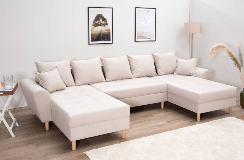 COLLECTION AB Wohnlandschaft "Raisa U-Form", mit Federkern, Kissen und Steppung im Sitzbereich von Collection Ab