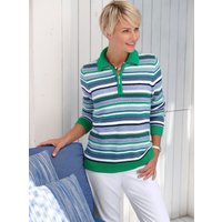 Witt Weiden Damen Langarm-Pullover grün-blau-geringelt von Witt