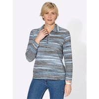 Witt Weiden Damen Langarm-Poloshirt bleu-gemustert von Witt