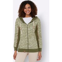 Witt Weiden Damen Shirtjacke olive-weiß-meliert von Witt