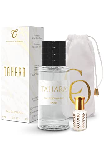 Tahara – Parfüm-Extrakt – Set mit 3 Düften à 50 ml + Moschus Intimtasche und Samtbeutel – hochwertig – weißer Moschus für Damen – hergestellt in Frankreich Tahara – Parfüm-Extrakt – Set mit 3 Düften à 50 ml + Moschus Intimtasche und Samtbeutel – hochwertig – weißer Moschus für Damen – hergestellt in Frankreich von Collection Origine