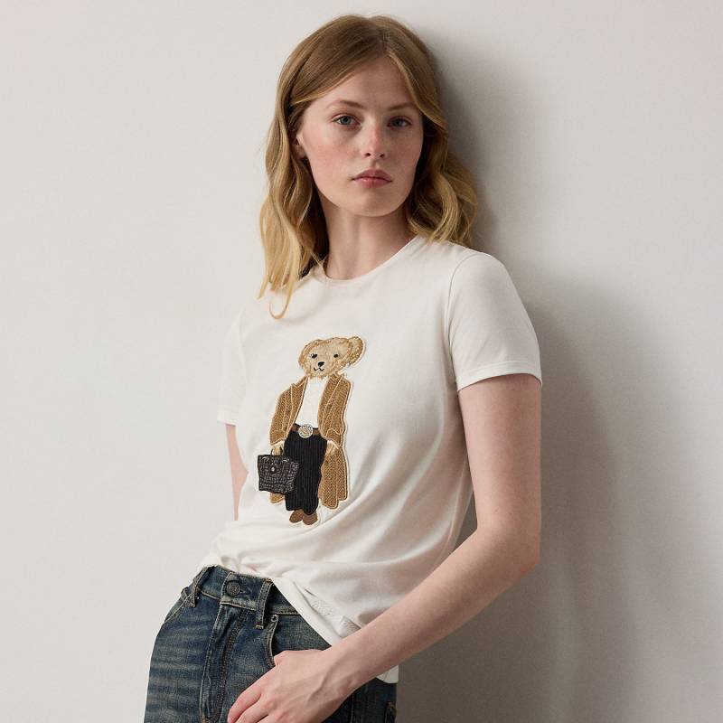 Baumwoll-T-Shirt mit Fall Polo Bear von Collection