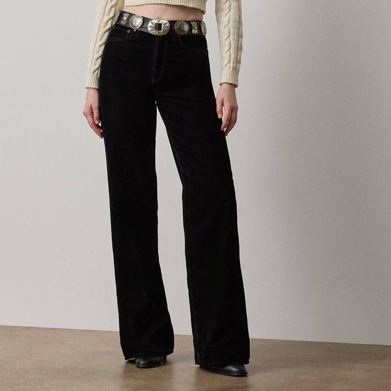 Beflockte Jeans Mae mit weitem Bein von Collection