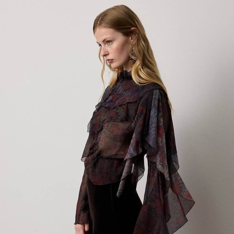 Geblümte Chiffonbluse Ilene mit Rüschen von Collection