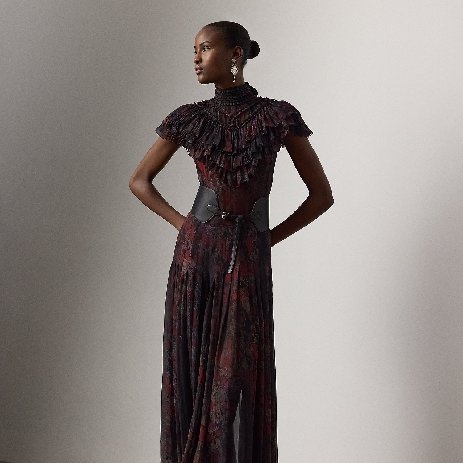 Geblümtes Chiffon-Abendkleid Cressida von Collection