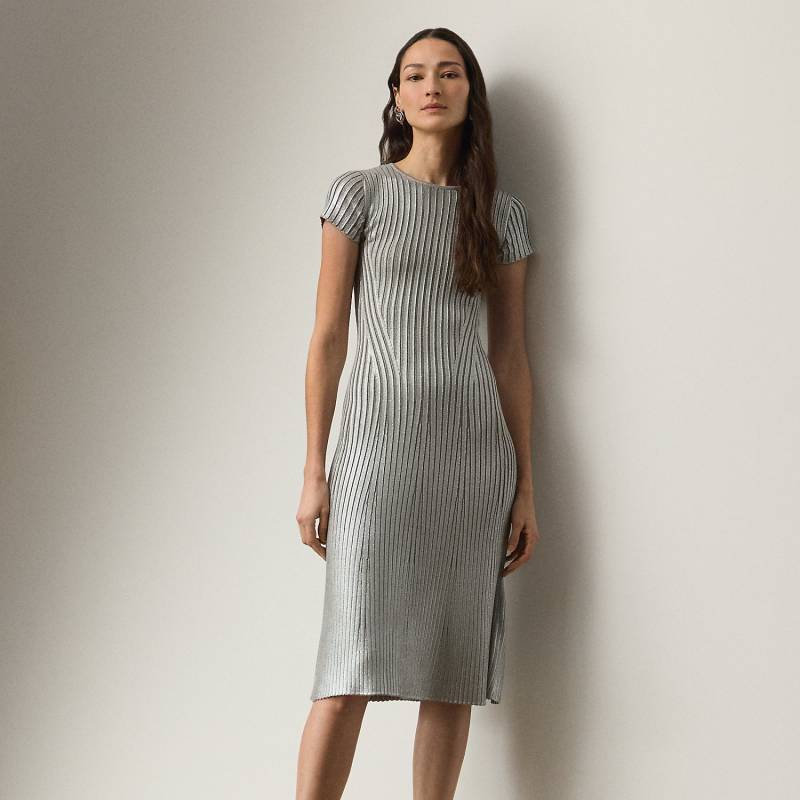 Geripptes Pulloverkleid mit Foliendruck von Collection