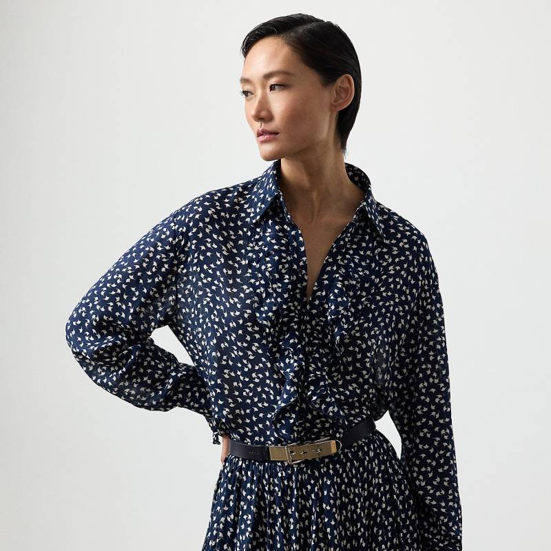 Hemd Addison mit Rüschen und Geo-Druck von Collection