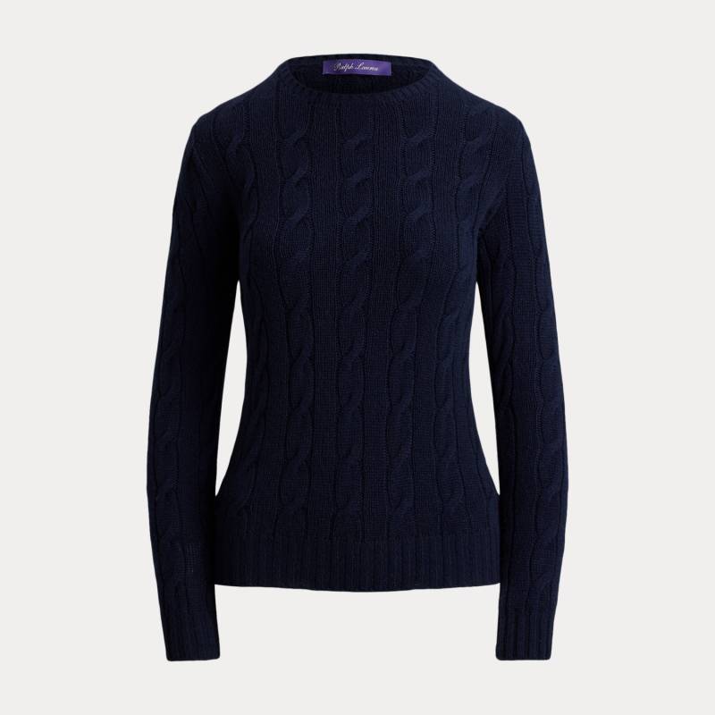 Kaschmir-Rundhalspullover mit Zopfmuster von Collection