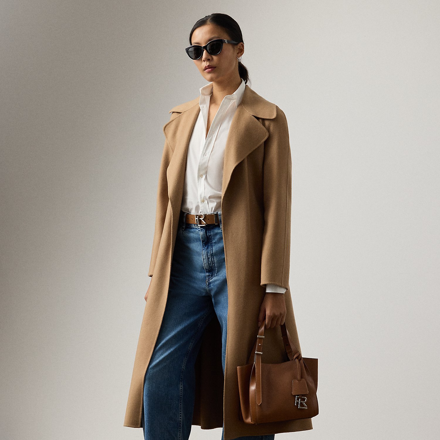 Kaschmirmantel Leonarda mit Bindegürtel von Collection