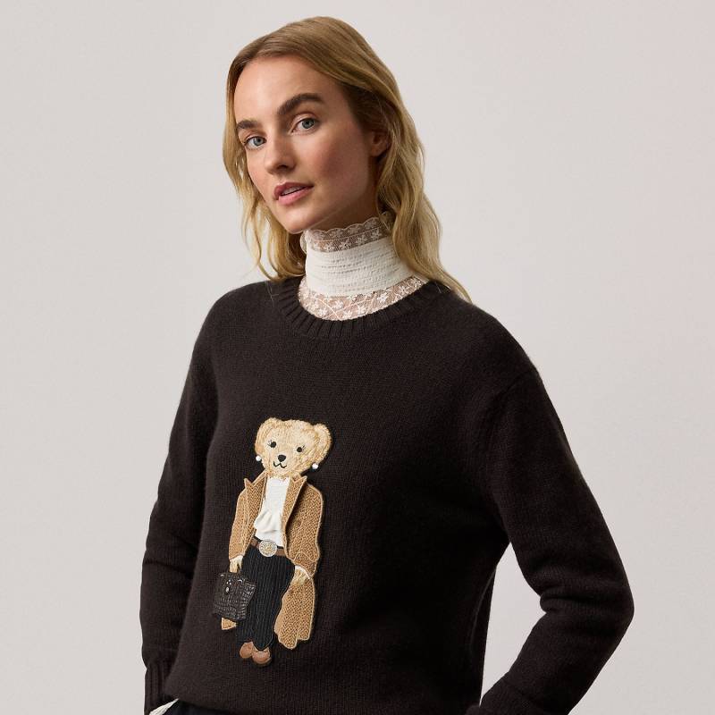 Kaschmirpullover mit Fall Polo Bear von Collection
