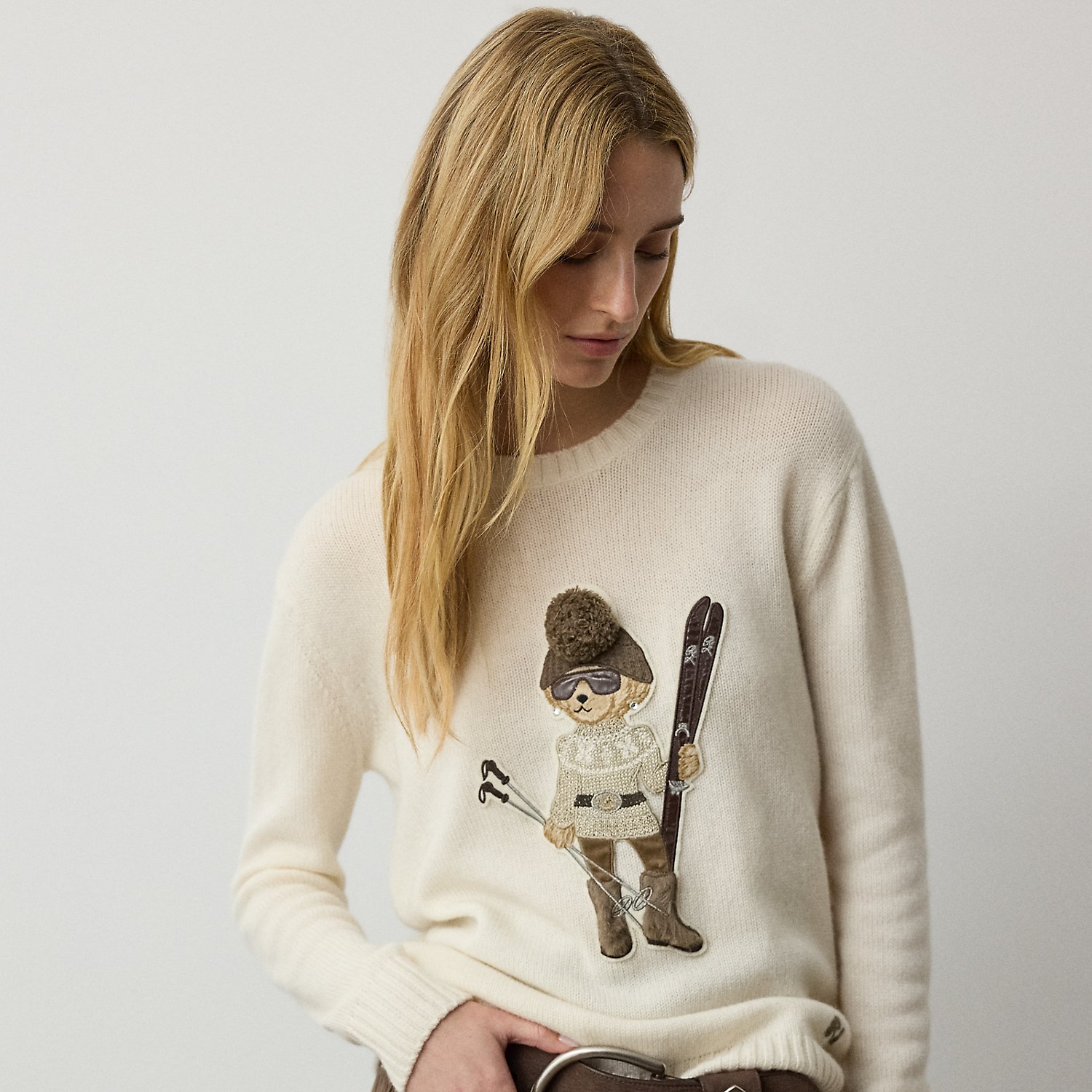 Kaschmirpullover mit Holiday Polo Bear von Collection