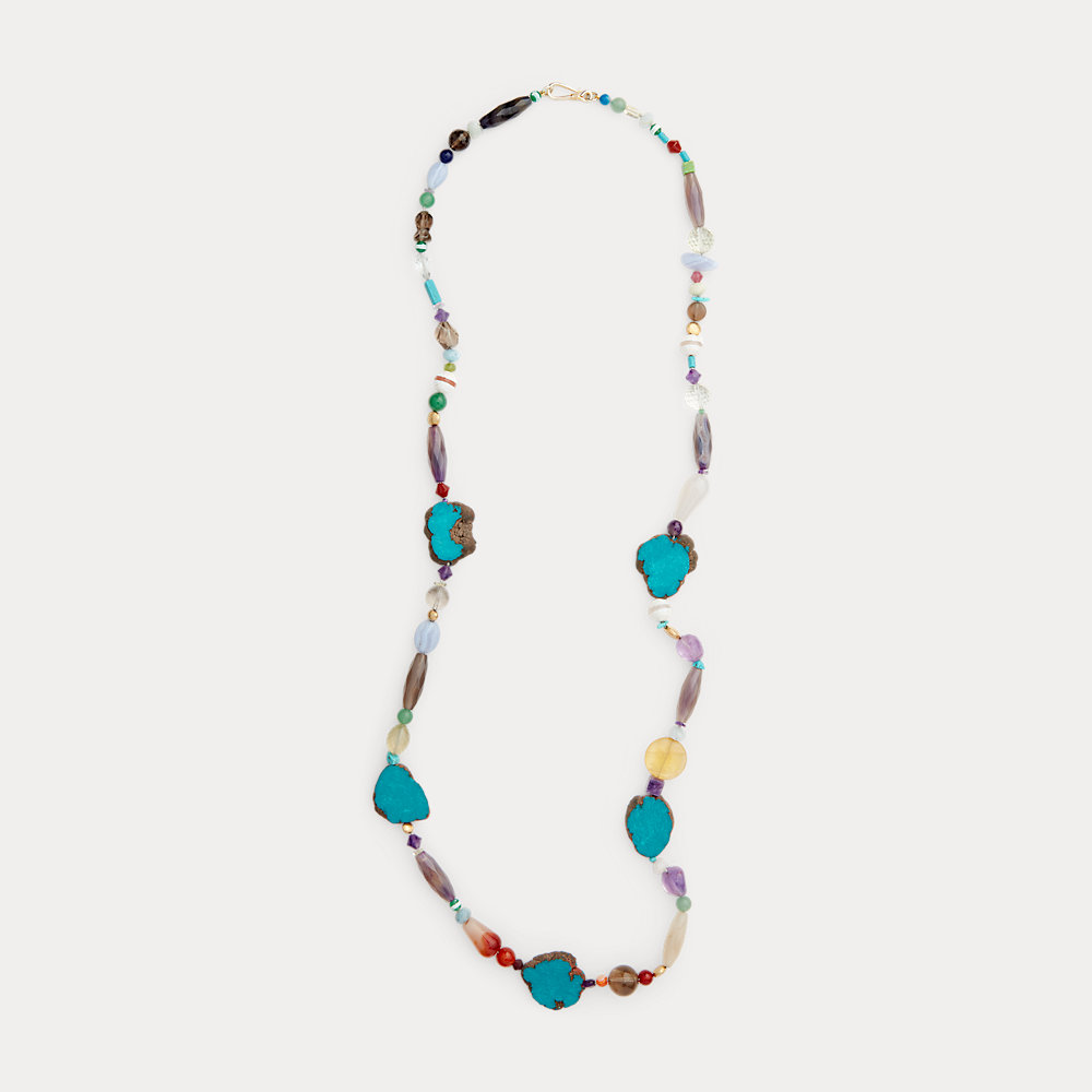 Lange Perlenkette mit Steinen von Collection
